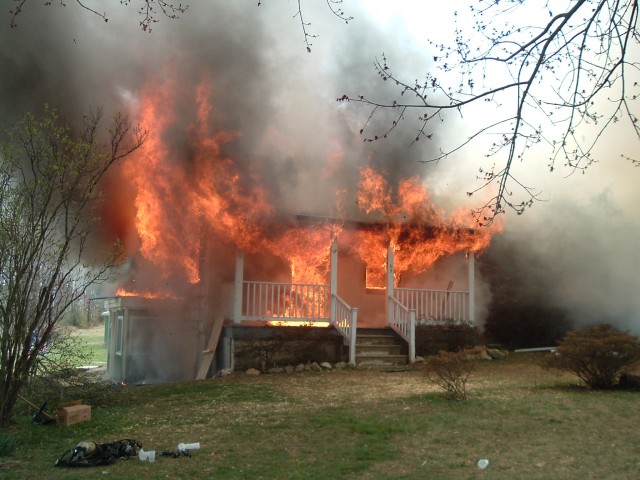 Lawndale Road House Burning April 2004  Photo taken by K. Townsley